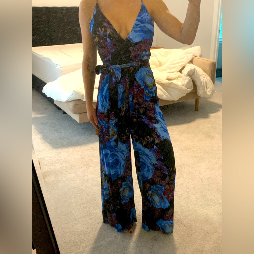 Free people floral jumpsuit